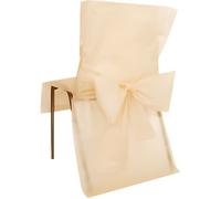Santex 10 Housses de Chaise avec Noeud en intissé Ivoire