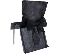 10 Housses de Chaise en Tissu Non Tissé Noir