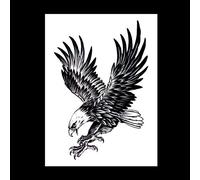 10 Images D'Aigle Volant - Tatouage Ephemere Noir Une Fois Sur La Peau