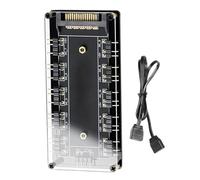 10-in-1 Computer Fan Hub, Sturdy ARGB Light Controller, 2.3x7.6x12.5 inches Portable Compact LED Lighting Strip, Fan Controllers for Gamers PC Case Game and computers Chassis