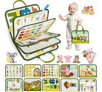 10 in 1 French Busy Board Montessori Toy 2 Years,Farm Toys Montessori Kids Fine Motor Skills and Sensory Educational Toy,Preschool Gift for Children Boy Girl 1 2 3 4 5 Years Old