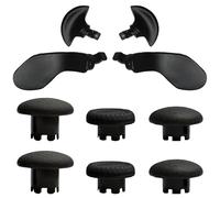 10-in-1 Metal Thumbsticks Accessories for PS5 Dualsense Edge Controller,4 Metallic Back Paddles Triggers Buttons Repair Parts with 6 Analog Joysticks for PS5 Dualsense Edge(Black)