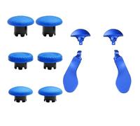 10-in-1 Metal Thumbsticks Accessories for PS5 Dualsense Edge Controller,4 Metallic Back Paddles Triggers Buttons Repair Parts with 6 Analog Joysticks for PS5 Dualsense Edge(Blue)