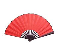 10 inch Folding Hand Fan, Vintage Retro Wedding Decoration Dance Craft Paper Fan for Men, Women (Red)