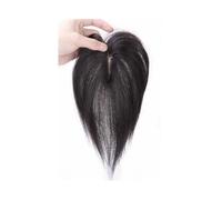10 inch Hair Toppers for Women Human Hair, Seamless Toppers with Bangs, 3D Cover Clip in Bangs Hair Extensions for Daily Wear(Natural Black)