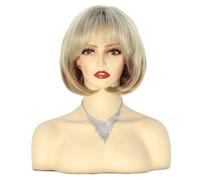 10 inch Short Blonde Bob Wigs for Women,Synthetic Wig,Natural Looking For Everyday Effet naturel et Volumineux