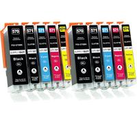 10 Ink Cartridges with Chip Compatible with Canon PGI-570 CLI-571 for Pixma MG5750 MG5751 MG5752 MG5753 MG6850 MG6851 MG6852 MG6853 TS5050 TS5051 TS5053 TS27 TS6 050 TS6051 TS6052