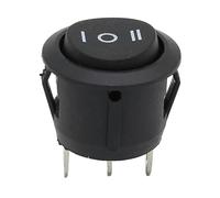 10 interrupteurs à bascule circulaires KCD1 12 V, 3 broches, position ON/OFF/ON, 10 A/125 V, interrupteur circulaire SPDT