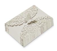 10 invitations de mariage (sans pages intérieures), design papillon ajouré, papier nacré, carte invitation mariage, faire part mariage