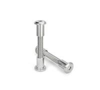 10 jeu M6×60mm Vis hexagonale intérieure à tête plate à double tête en acier inoxydable 304, boulons de serrage, vis de verrouillage de connexion de lit de meubles