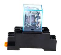 10 jeux de bobines MY4N DC12V AC12V DC24V AC24V, 5A 4NO 4NC, indicateur LED, relais de puissance, Rail DIN, relais temporisé à 14 broches avec base de prise(AC,24V)