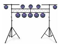 10 JEUX DE LUMIÈRE PARLED DMX + 1 PORTIQUE DJ de 3 M Très solide idéal décoration salle des fêtes mariage anniversaire soirée di