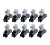 10 jeux de Mini relais de puissance de bobine LY2NJ 12VDC 24VDC 110VAC 220VAC, 8 broches DPDT 10A LY2N-J HH62P JQX-13F avec Base de prise PTF08A(AC 12V)