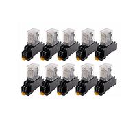 10 jeux de relais avec bobine de prise général DPDT Micro Mini commutateur de relais électromagnétique LED AC 110/220V DC 12/24V MY2NJ MY3NJ transformateur de puissance(My2nj Hh52p,Other Voltage)