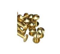10 jeux de vis de reliure en laiton massif, rivets, albums photo, ceintures en cuir, portefeuilles, fermetures(Brass-Arch Head,4mm,Head 10mm)