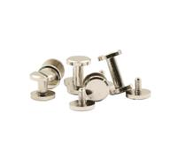 10 jeux de vis de reliure en laiton massif, rivets, albums photo, ceintures en cuir, portefeuilles, fermetures(Sliver-Flat head,7mm,Head 10mm)