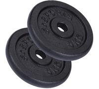 ScSPORTS Set de disques d'haltère de 10 kg 2 x 5 kg poids en fonte avec trou de perçage 30/31 mm - contrôlé par Intertek + examen réussi