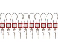 10 kits de cadenas à câble Lockout Tagout avec clé, cadenas électrique en acier inoxydable pour la maintenance des équipements