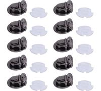 10 kits Tuck Lock Clasp Catch Silver Black 32mm Langue de canard avec plaque de base 36,5 x 37 mm pour le sac à main