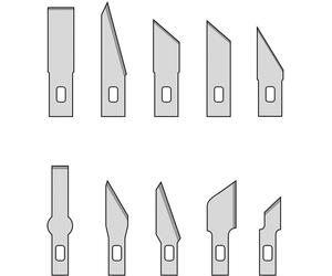 10 lames de rechange Donau Elektronik MS10 Adapté aux couteaux Donau MS13 et MS01
