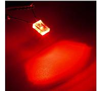 10 LED 2 x 5 x 7 mm rectangulaires blancs rouges bleus Diodes + résistances 12 V auto moto (rouge)