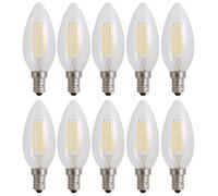 10 LED Bougie Éclairage 6W E14 Clair 540 lm Blanc Extra Chaud 1800K