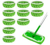 10 lingettes microfibre lavables 25x11,5 cm pour Swiffer, humide/sec, tous sols