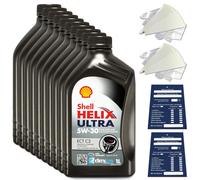 10 Litre Original Shell Helix Ultra Ect 5W30 C3 Huile MB BMW Opel Acea C3 Kit
