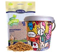 Lyra Pet® 10 L vers de farine séchés + seau design de 10 L | Aliment riche en protéines pour oiseaux - énergie, vitamines et minéraux - pour oiseaux sauvages, rongeurs et reptiles