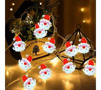 10 Lumières de Noël,LED Guirlande Lumineuse,Guirlande Lumineuse Marocaine LED,Guirlandes Lumineuses D'intérieur,LED Rideau Lumière,Décoration pour Noël (Tête de Vieil Homme)