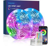 10 m (5 m x 2) RGB LED Music Strip LED Strip Controlled by Smartphone APP Synchronize with Music Rhythm,16 Million Colours,LED Strip Light for Home Decoration