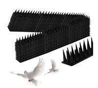 10 m Bandes à Pic Anti Pigeon en Plastique, 24 pcs Pointes d'Oiseaux pour Balcon, Pique Anti Pigeon pour Dissuader les Oiseaux, Kit Répulsif Oiseaux pour Effrayer Corbeaux, Moineaux, Chats, Noir