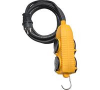 10 m Extension Cable with 4 Clamshell Sockets (IP44), Made in France 1151721 Yellow