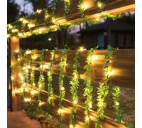10 m Guirlande lumineuse de fées à feuilles vertes modernes, alimentée par piles, convient pour la chambre, les fêtes, les mariages, Noël, Thanksgiving et autres occasions. Fil de cuivre et matériau e