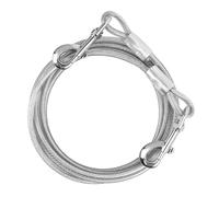 10 m Laisse pour Animaux de Compagnie, 6mm, Jusqu'à 250 kg, Câble d'attache Chiens Petite Medium Grande Anti-Morsure, Chaîne Sécurité Longe Chien avec Crochet Pivotant pour Extérieur (Blanc, 10m)