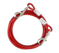 10 m Laisse pour Animaux de Compagnie, 6mm, Jusqu'à 250 kg, Câble d'attache Chiens Petite Medium Grande Anti-Morsure, Chaîne Sécurité Longe Chien avec Crochet Pivotant pour Extérieur (Rouge, 10m)