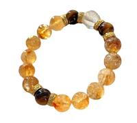 10 M Milard vent naturel oeil de tigre pierre jaune cristal violet blanc Bracelet for les femmes(Yellow A)