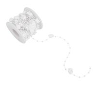 10 m/rouleau Rose Perle Chaîne, Guirlande de Perles pour Décoration de Mariage, Fleur Artisanale pour BRICOLAGE Vêtements Accessoires (blanc)