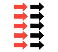 10 magnétique flèches - 5 Rouges et Noires - 4 x 6 cm aimanté Flèches - Aimants pour Tableau magnétique, réfrigérateur et Tableau Blanc.