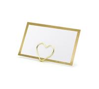 10 MARQUE-PLACES BLANC BORD DORÉ 9.5X5.5CM