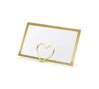 10 MARQUE-PLACES BLANC BORD DORÉ 9.5X5.5CM