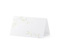 10 MARQUE-PLACES BLANC BRANCHES DORÉES 9.5X5.5CM