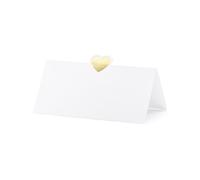 10 MARQUE-PLACES BLANC CUR OR 10X5CM