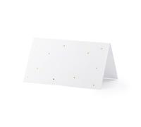 10 MARQUE-PLACES BLANC POIS OR 9.5X5.5CM
