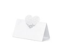 10 MARQUE-PLACES BLANC CUR AJOURÉ 9X6.5CM