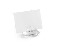 PartyDeco Marque-places Diamant Lot de 10 4 x 3 cm Transparent