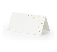 10 marque-places étoiles or métal 9.5x5.5cm blanc - partydeco ws48-008 Jaune