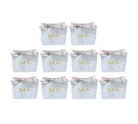 10 Merci les sacs actuels | Print d'or et texture en marbre | Décorations de mariage/fête/Noël | Boîte en papier Kraft élégante avec arc en soie