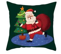 (10) Merry Christmas Pillowcase Throw Pillow for Case Home Decoration Xmas New Year Cushion Cover Farmhouse for Couch Sofa Bedroom Living Room Decor