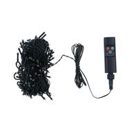 10 mètres 100 lumières, guirlande de lumières LED 3 fils 3V, batterie lithium 18650 800 mAh, temporisation à trois vitesses, clignotement à huit fonctions, avec télécommande, recharge USB, blanc chaud